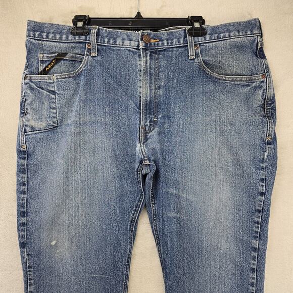 Ariat Rebar M4 Jeans Mens 40x30 (Fits 42x28) Blue Relaxed Boot Cut LoopLock - Picture 2 of 16